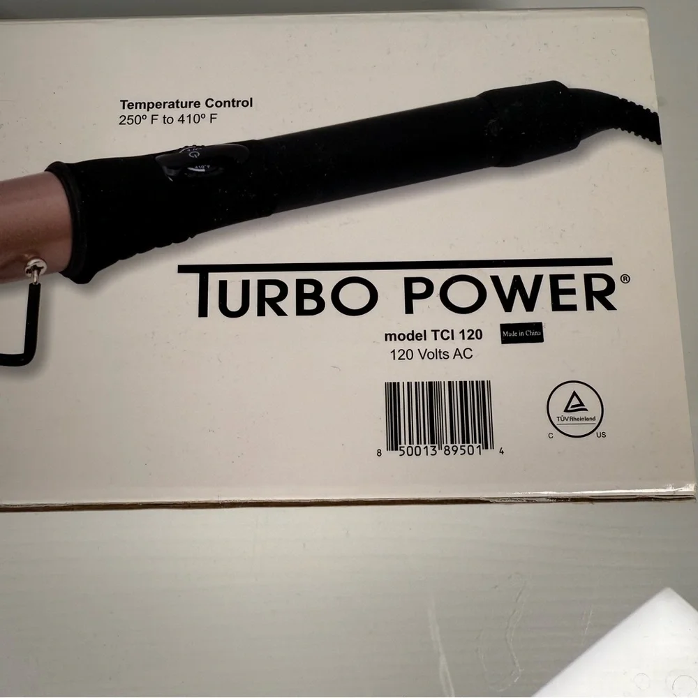 Turbo Power TurboCurl Hair Curling Styling Wand X Barrel 1.25” Temp Control